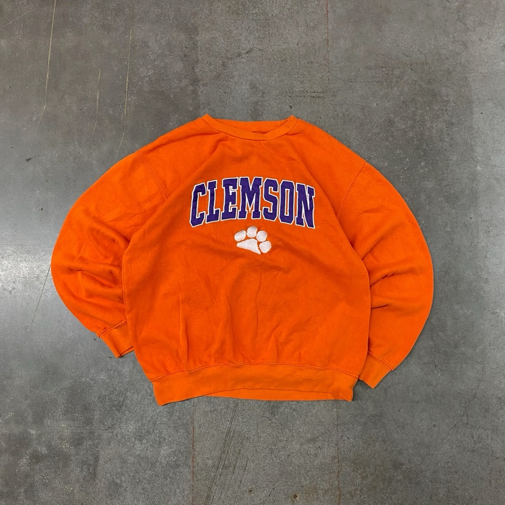 Clemson Tigers Crewneck Sweatshirt Orange Colosseum NCAA Men’s L